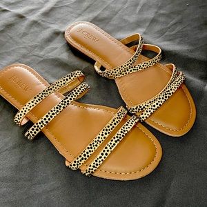 JCrew Calf Skin Seaside Slide Sandals